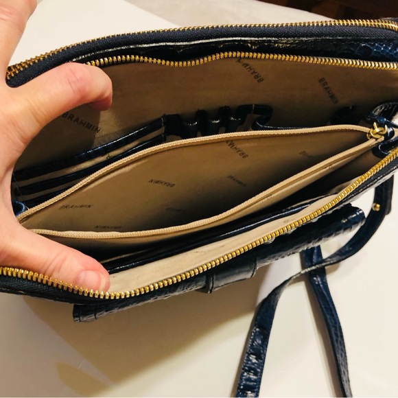 Brahmin Theo IPad/Tablet Navy Melbourne crossbody/Shoulder Bag - Picture 6 of 10